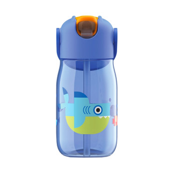 Бутылка детская с силиконовой соломинкой Zoku, 415 мл, синяя
